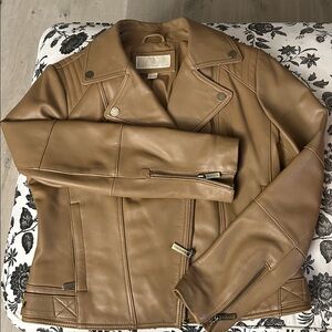 Michael Kors Brown Leather Jacket